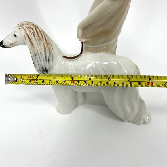 Vintage 1985 Royal Doulton Promenade HN3072 13" Figurine of Woman and Afghan Dog - Picture 8 of 12